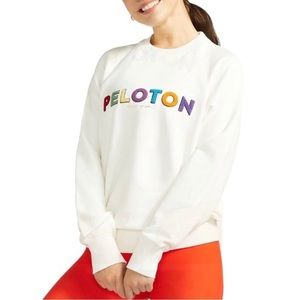 Peloton Spiritual Gangster Raglan Crewneck Sweatshirt White Pullover - Size M